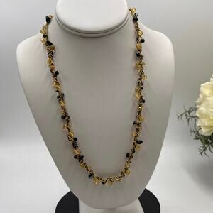 Ronit‎ Nafshi Artisan Handmade Necklace Brown Yellow Dark Blue Iridescent Stones